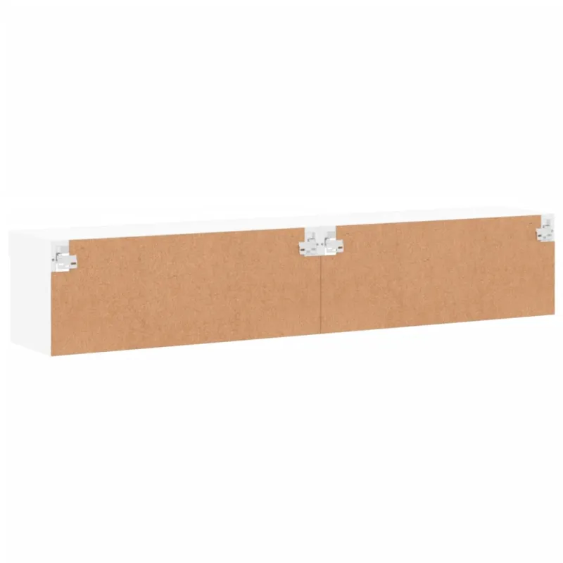 TV spintelės su LED lemputėmis, 2vnt., baltos, 80x30x30cm