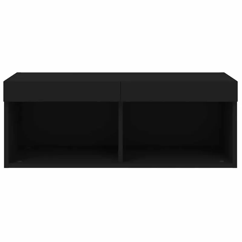 TV spintelė su LED lemputėmis, juodos spalvos, 80x30x30cm