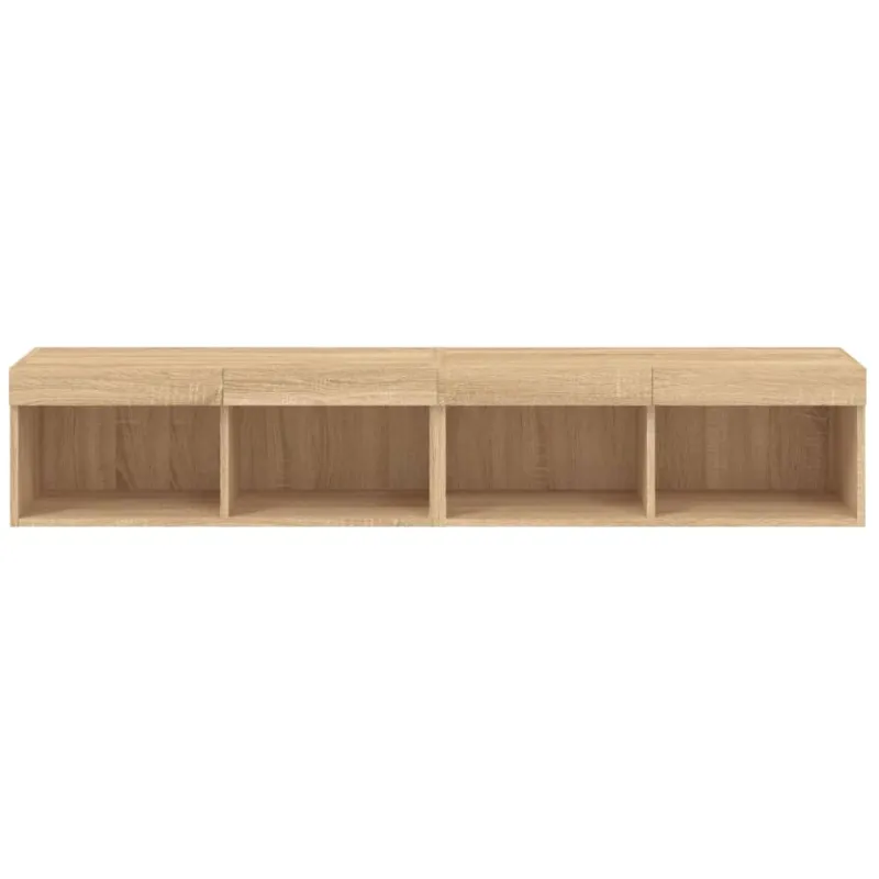 TV spintelės su LED lemputėmis, 2vnt., ąžuolo, 80x30x30cm