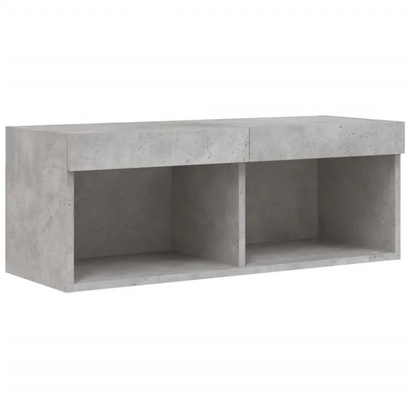 TV spintelė su LED lemputėmis, betono pilka, 80x30x30cm