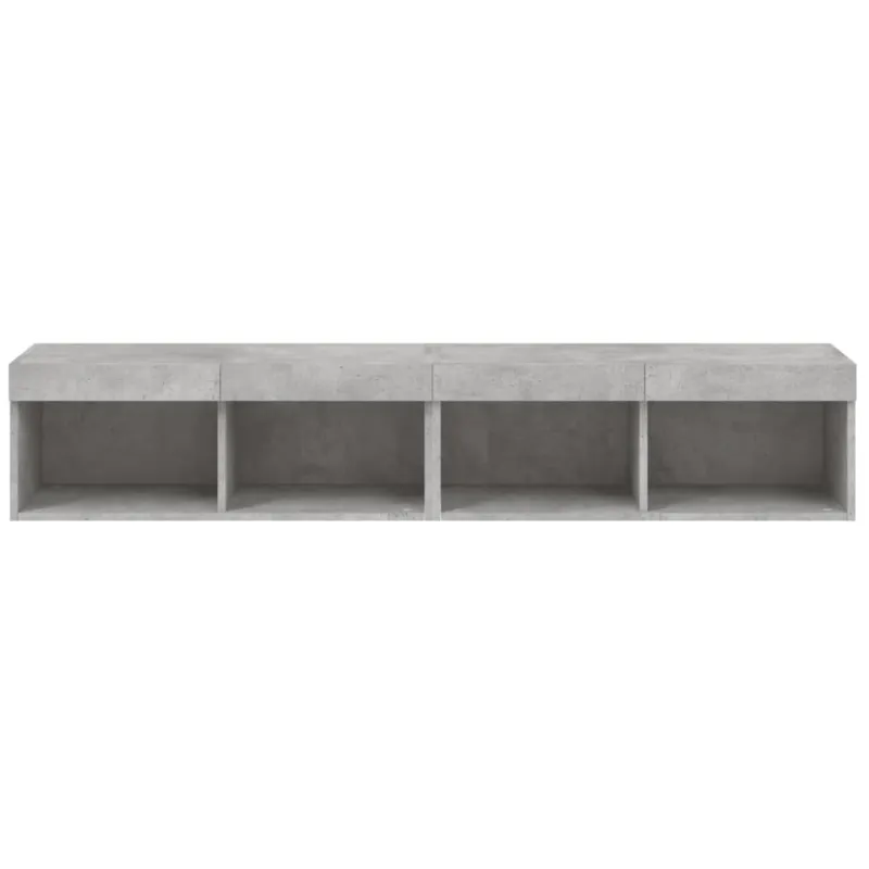 TV spintelės su LED lemputėmis, 2vnt., betono, 80x30x30cm