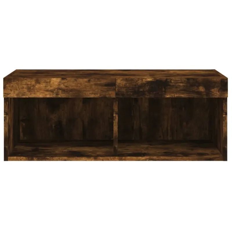 TV spintelė su LED lemputėmis, dūminio ąžuolo, 80x30x30cm