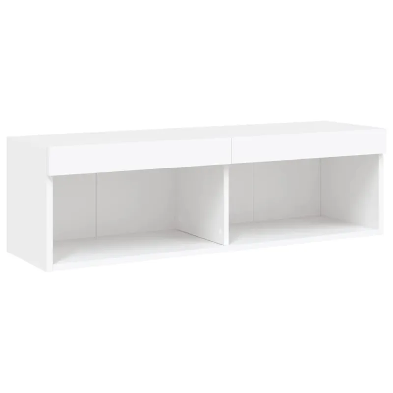 TV spintelė su LED lemputėmis, baltos spalvos, 100x30x30cm