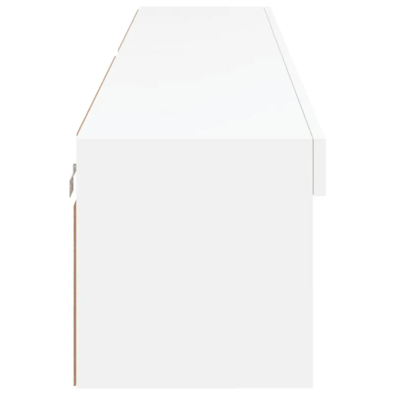 TV spintelės su LED lemputėmis, 2vnt., baltos, 100x30x30cm