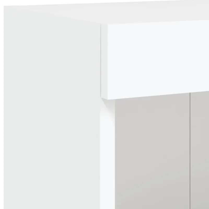 TV spintelės su LED lemputėmis, 2vnt., baltos, 100x30x30cm
