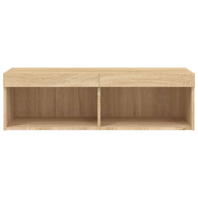 TV spintelė su LED lemputėmis, ąžuolo spalvos, 100x30x30cm