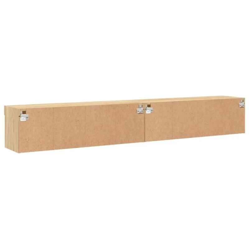TV spintelės su LED lemputėmis, 2vnt., ąžuolo, 100x30x30cm