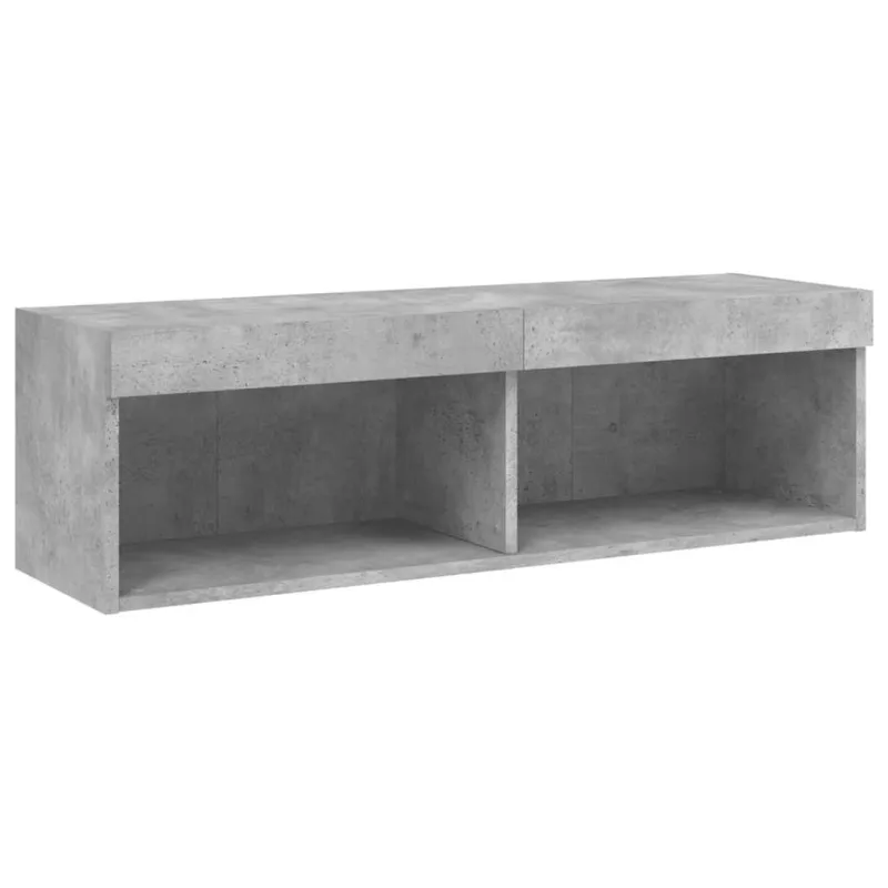 TV spintelė su LED lemputėmis, betono pilka, 100x30x30cm