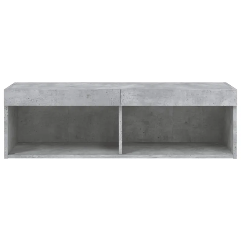 TV spintelė su LED lemputėmis, betono pilka, 100x30x30cm