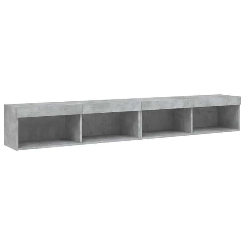 TV spintelės su LED lemputėmis, 2vnt., betono, 100x30x30cm