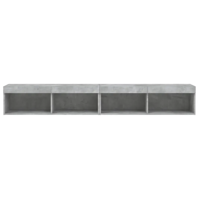 TV spintelės su LED lemputėmis, 2vnt., betono, 100x30x30cm