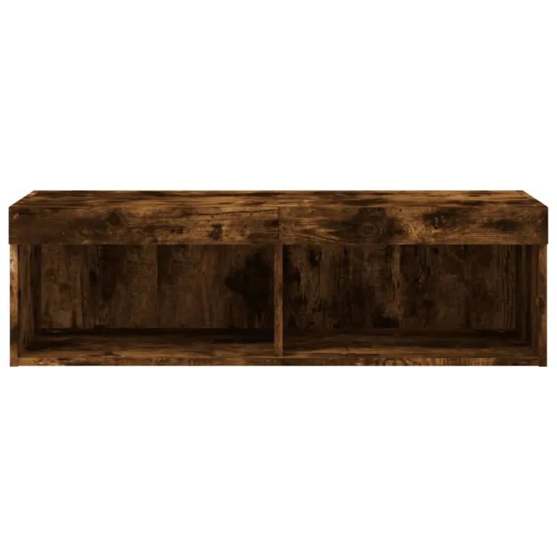 TV spintelė su LED lemputėmis, dūminio ąžuolo, 100x30x30cm