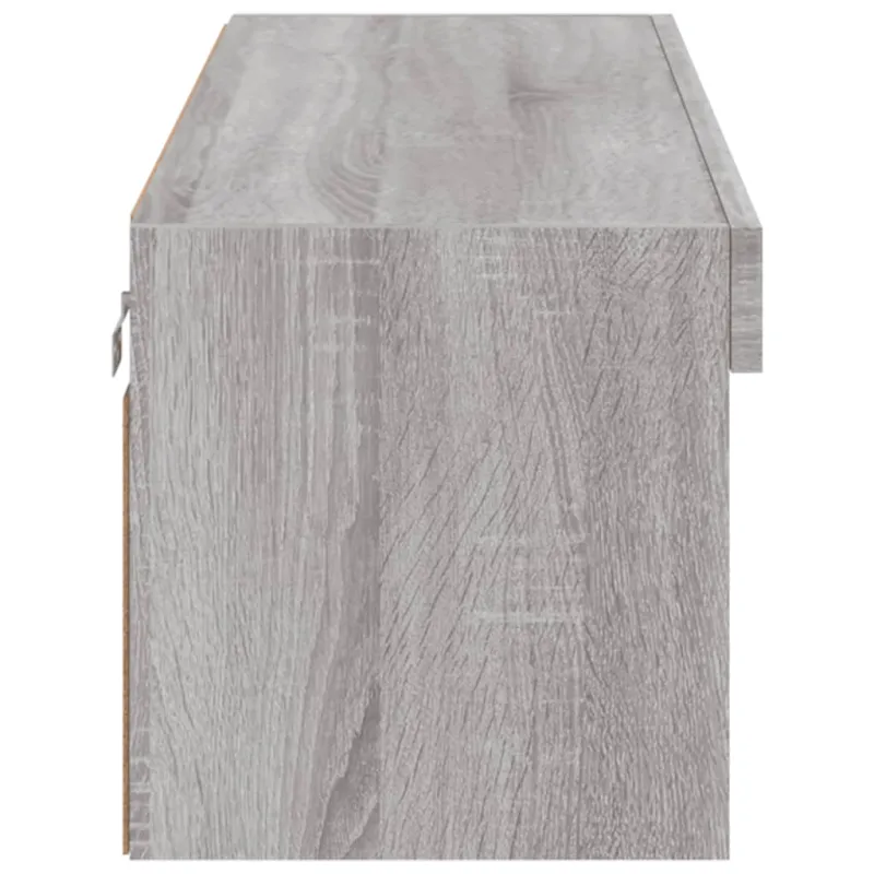 TV spintelė su LED lemputėmis, pilka ąžuolo, 100x30x30cm