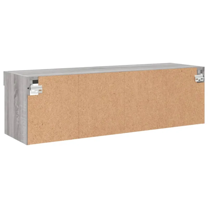 TV spintelė su LED lemputėmis, pilka ąžuolo, 100x30x30cm