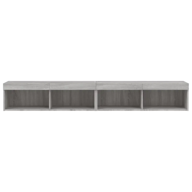 TV spintelės su LED, 2vnt., pilkos ąžuolo, 100x30x30cm