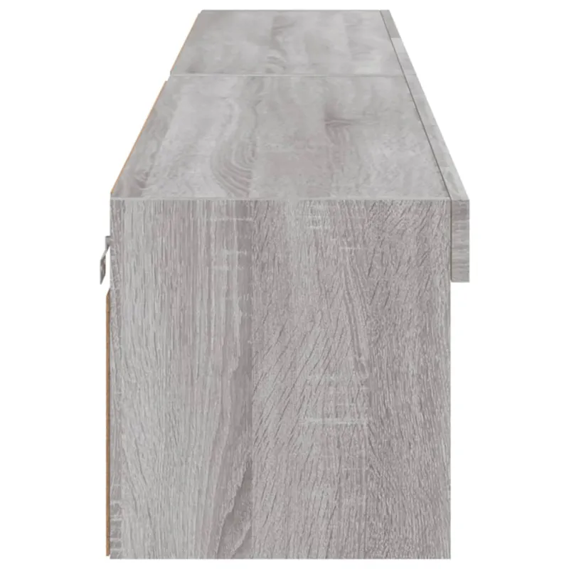 TV spintelės su LED, 2vnt., pilkos ąžuolo, 100x30x30cm