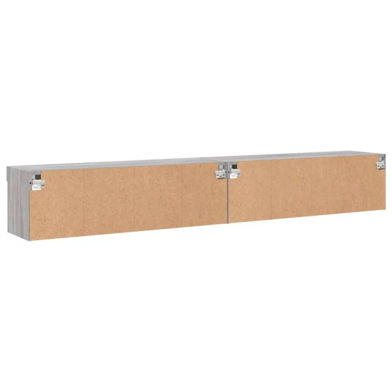 TV spintelės su LED, 2vnt., pilkos ąžuolo, 100x30x30cm