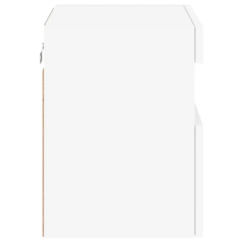 Sieninė TV spintelė su LED lemputėmis, balta, 40x30x40cm