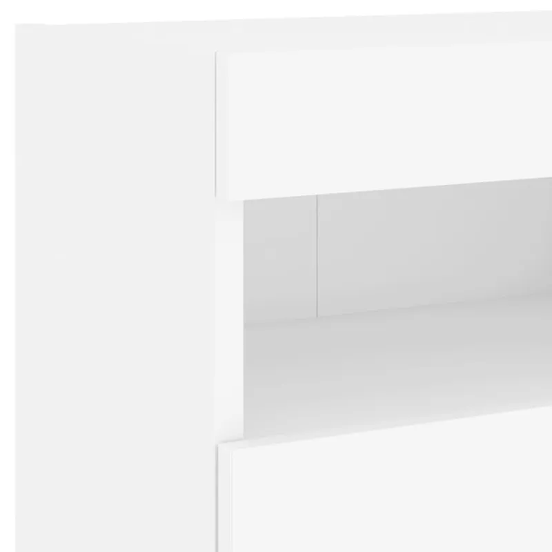 Sieninės TV spintelės su LED, 2vnt., baltos, 40x30x40cm