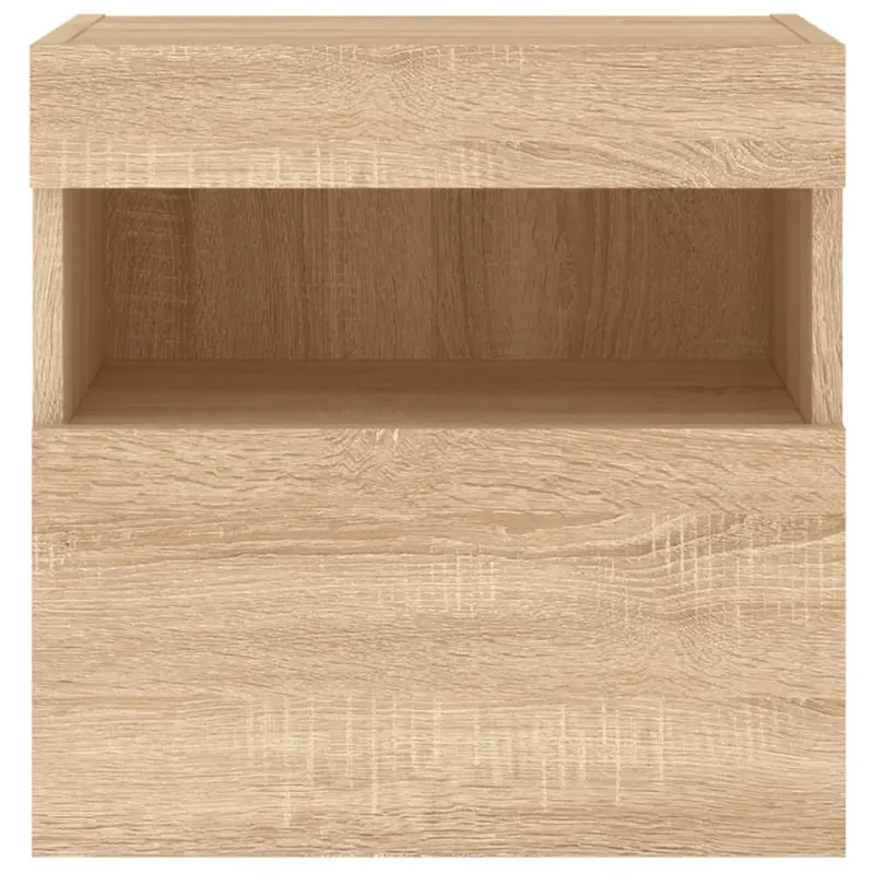 Sieninė TV spintelė su LED lemputėmis, ąžuolo, 40x30x40cm