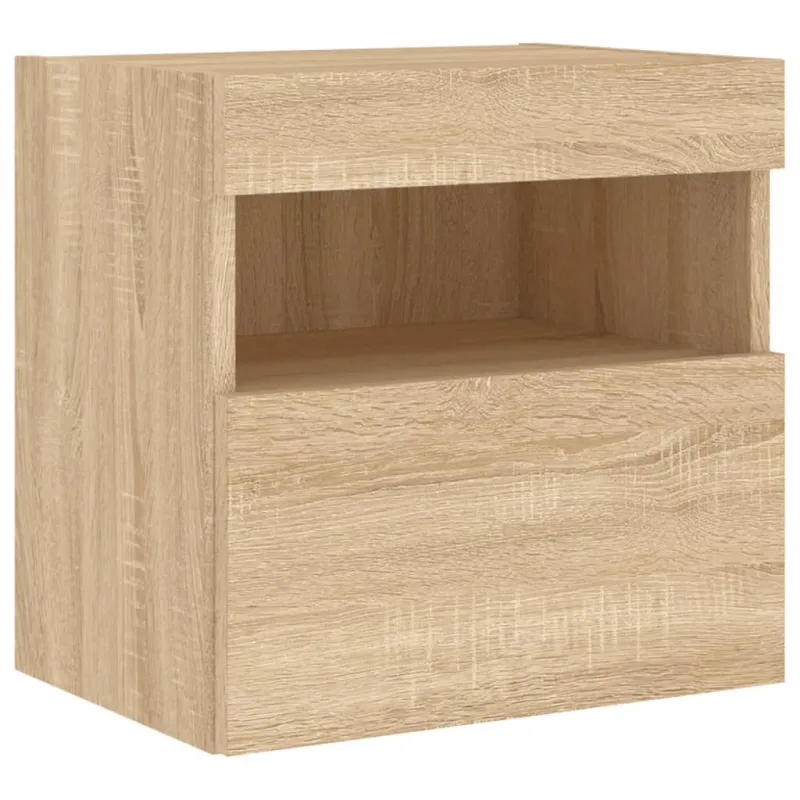 Sieninės TV spintelės su LED, 2vnt., sonoma ąžuolo, 40x30x40cm
