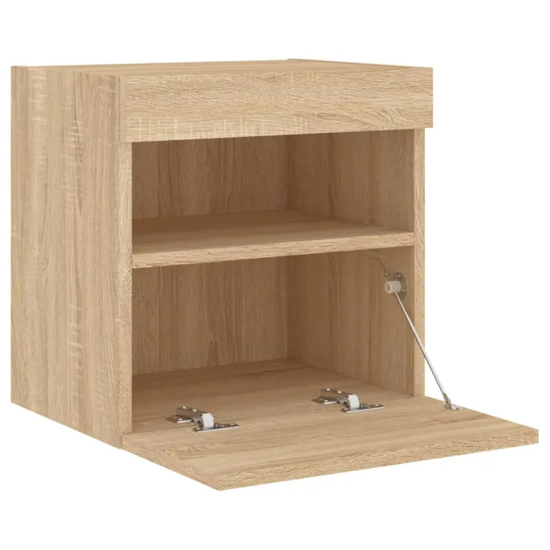Sieninės TV spintelės su LED, 2vnt., sonoma ąžuolo, 40x30x40cm