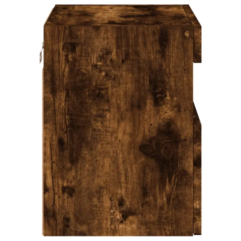 Sieninė TV spintelė su LED lemputėmis, dūminė, 40x30x40cm