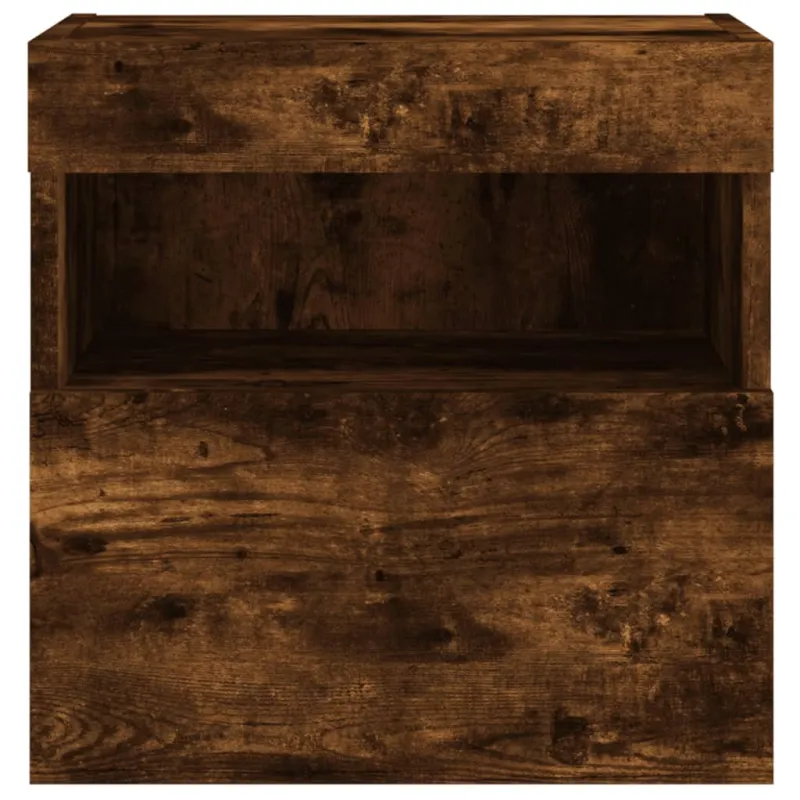 Sieninės TV spintelės su LED, 2vnt., dūminės ąžuolo, 40x30x40cm