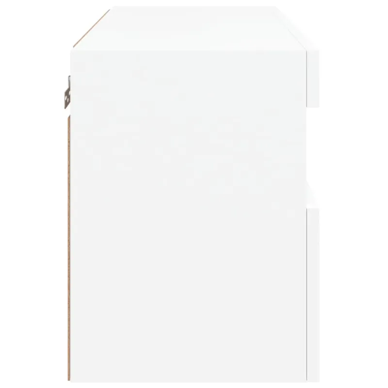 Sieninė TV spintelė su LED lemputėmis, balta, 60x30x40cm