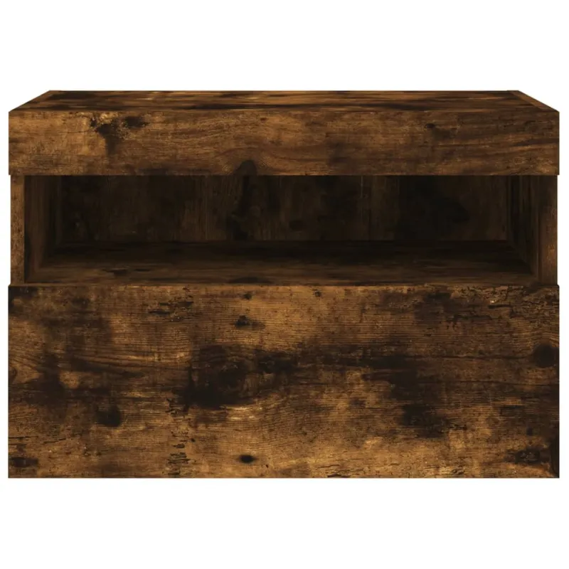Sieninė TV spintelė su LED lemputėmis, dūminė, 60x30x40cm