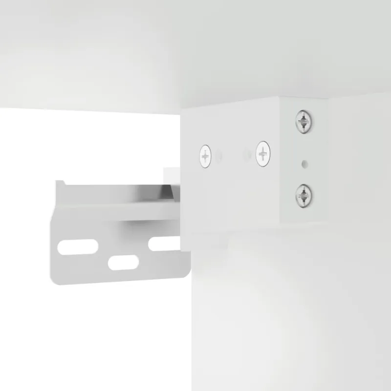 Sieninė TV spintelė su LED lemputėmis, balta, 80x30x40cm