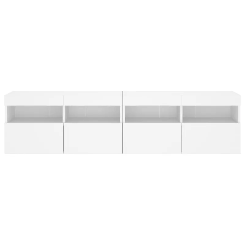Sieninės TV spintelės su LED, 2vnt., baltos, 80x30x40cm