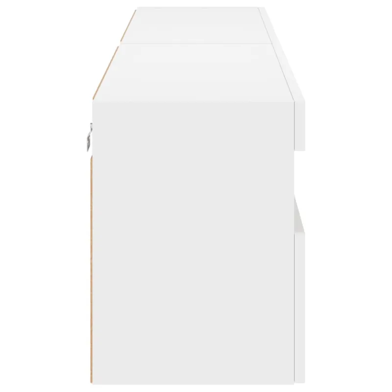 Sieninės TV spintelės su LED, 2vnt., baltos, 80x30x40cm