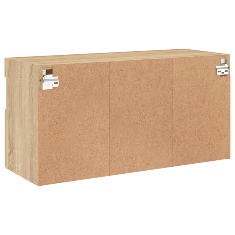 Sieninė TV spintelė su LED lemputėmis, ąžuolo, 80x30x40cm