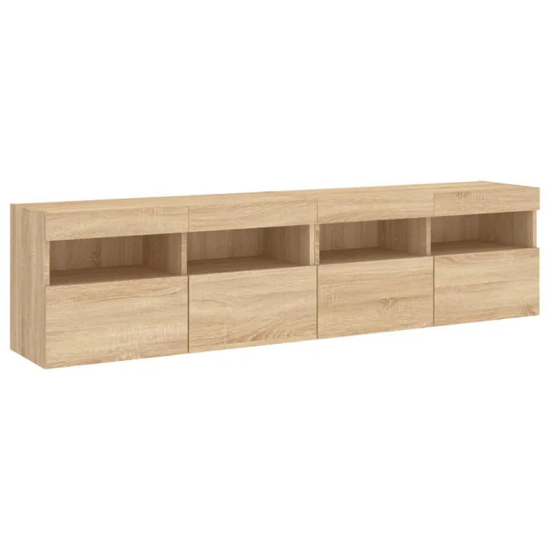 Sieninės TV spintelės su LED, 2vnt., sonoma ąžuolo, 80x30x40cm