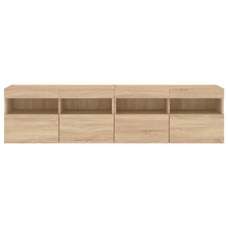 Sieninės TV spintelės su LED, 2vnt., sonoma ąžuolo, 80x30x40cm