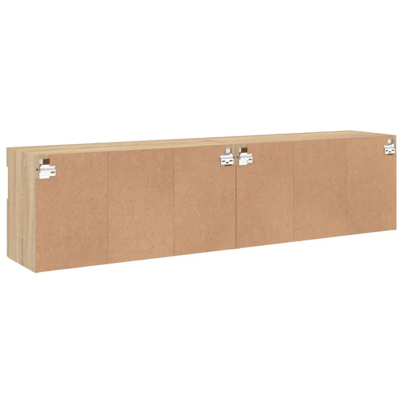 Sieninės TV spintelės su LED, 2vnt., sonoma ąžuolo, 80x30x40cm