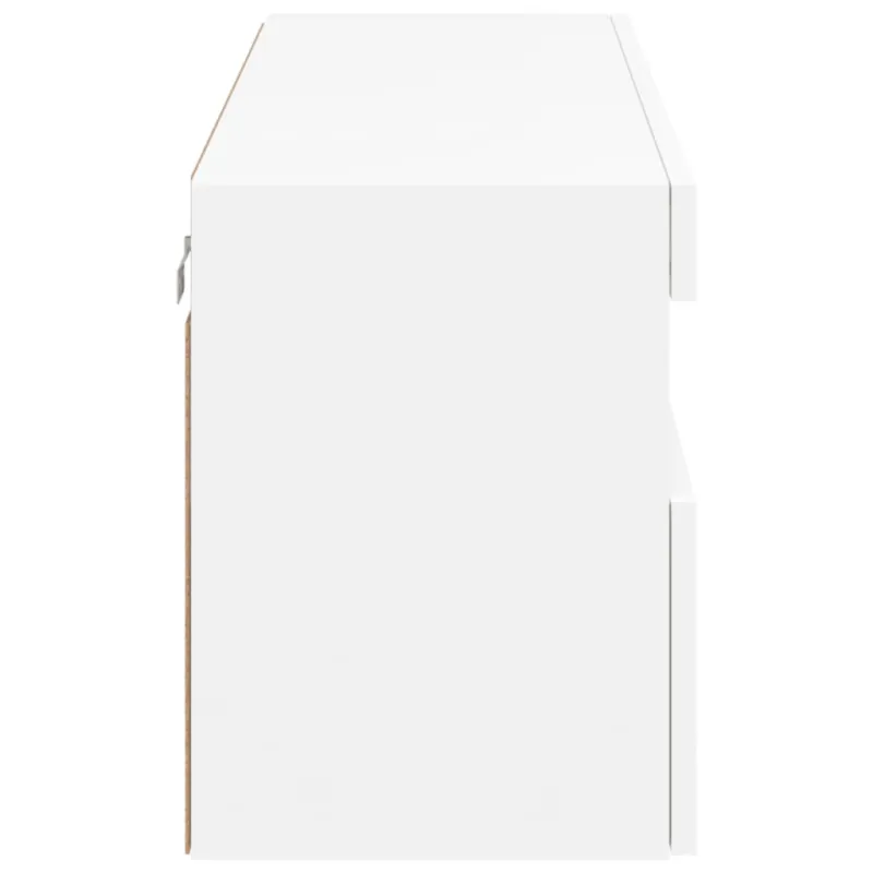 Sieninė TV spintelė su LED lemputėmis, balta, 100x30x40cm