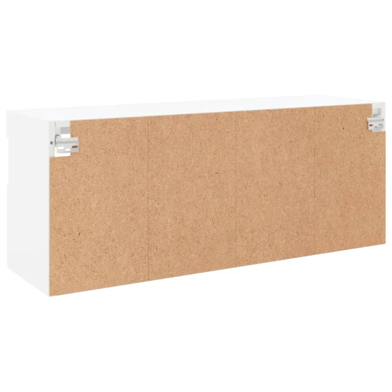 Sieninė TV spintelė su LED lemputėmis, balta, 100x30x40cm