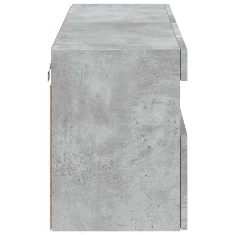 Sieninė TV spintelė su LED lemputėmis, betono, 100x30x40cm