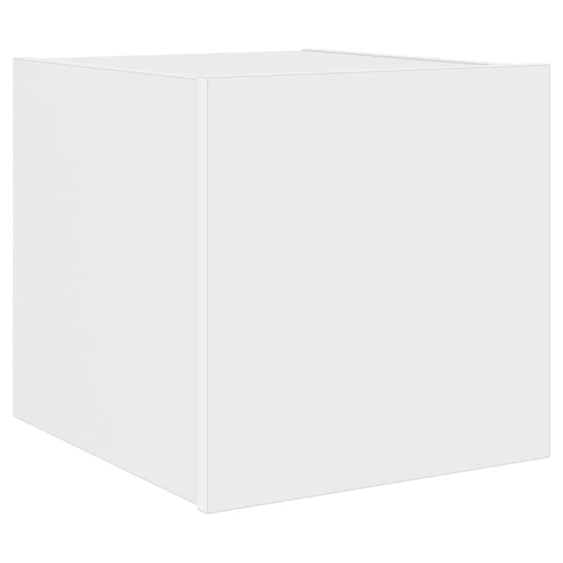 Sieninė TV spintelė su LED lemputėmis, balta, 30,5x35x30cm