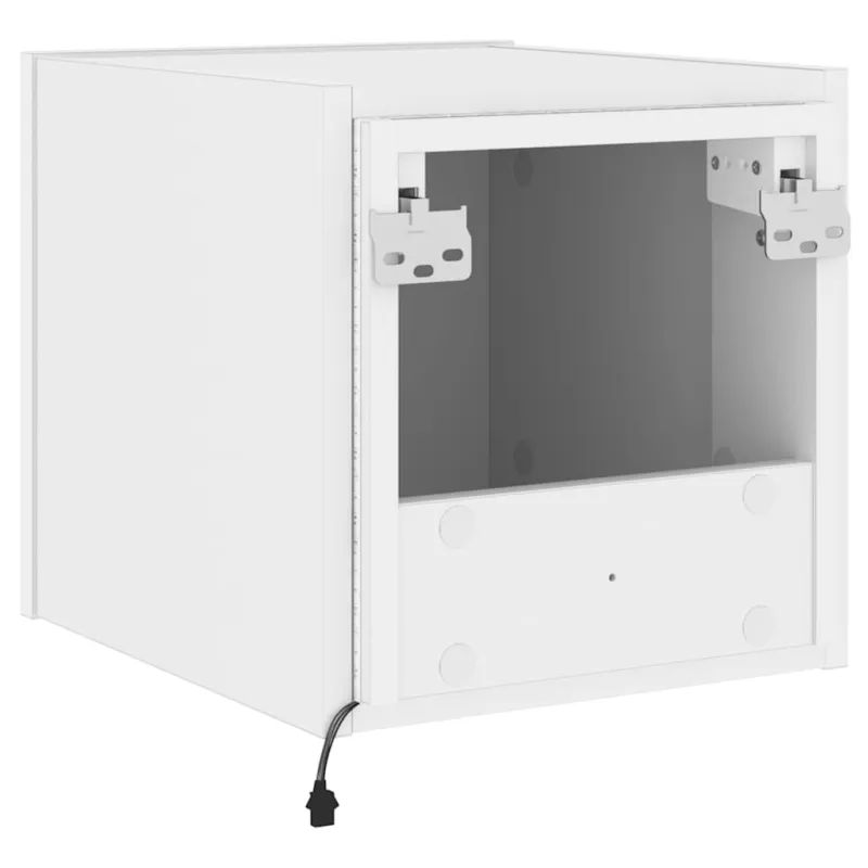 Sieninės TV spintelės su LED, 2vnt., baltos, 30,5x35x30cm
