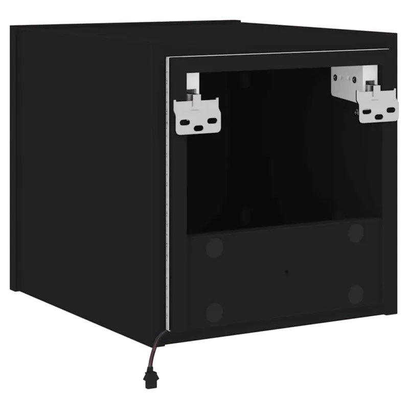 Sieninės TV spintelės su LED, 2vnt., juodos, 30,5x35x30cm