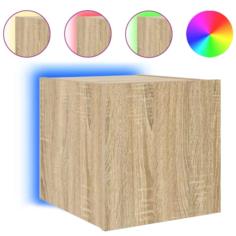 Sieninės TV spintelės su LED, 2vnt., ąžuolo, 30,5x35x30cm
