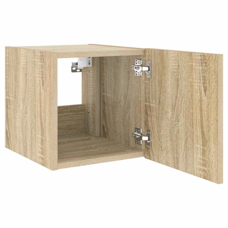 Sieninės TV spintelės su LED, 2vnt., ąžuolo, 30,5x35x30cm