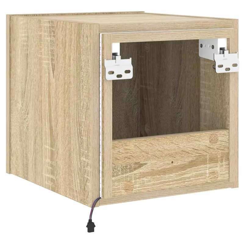 Sieninės TV spintelės su LED, 2vnt., ąžuolo, 30,5x35x30cm