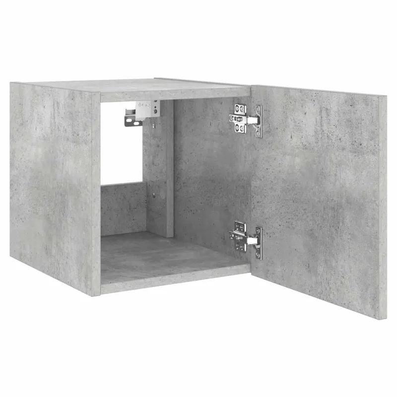 Sieninė TV spintelė su LED lemputėmis, betono, 30,5x35x30cm