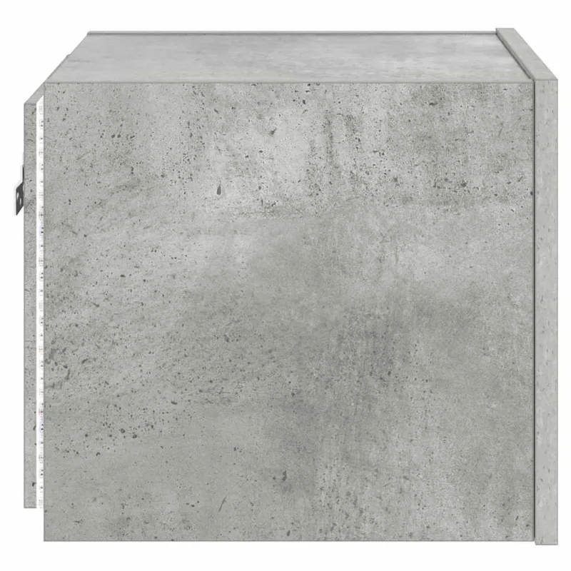 Sieninė TV spintelė su LED lemputėmis, betono, 30,5x35x30cm