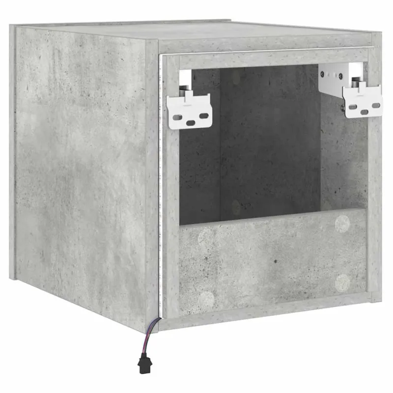 Sieninė TV spintelė su LED lemputėmis, betono, 30,5x35x30cm