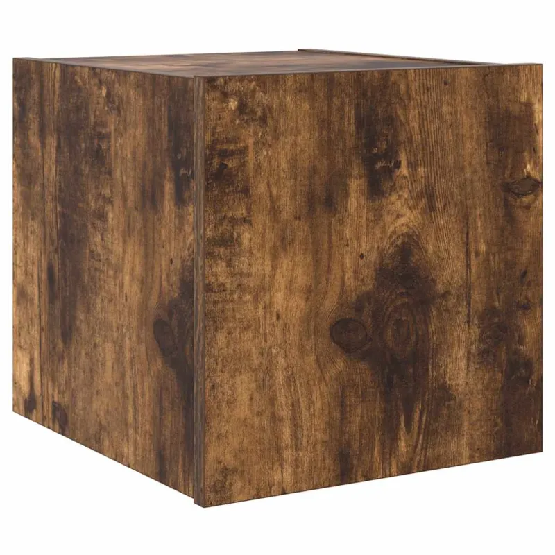 Sieninė TV spintelė su LED lemputėmis, dūminė, 30,5x35x30cm